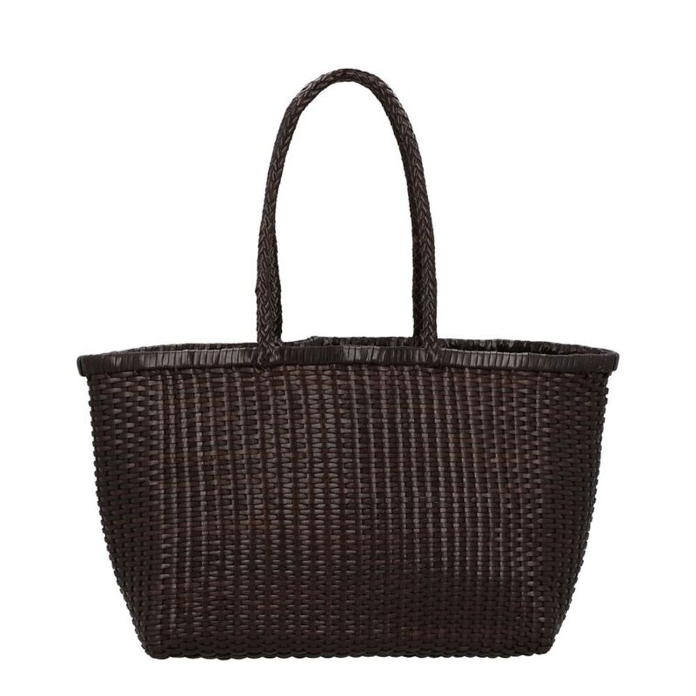 Dragon Diffusion B Weave Big Leather Shoulder Bag, Brown